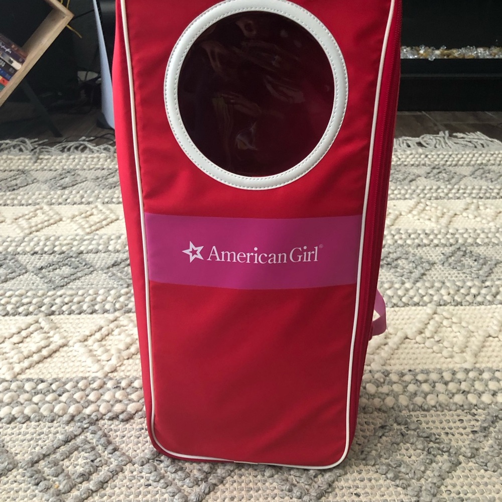 American Girl Red and Pink Doll Carrier